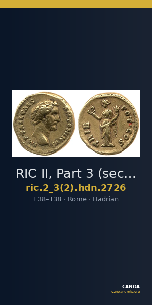 RIC II, Part 3 (second edition) Hadrian 2726 — CANOA