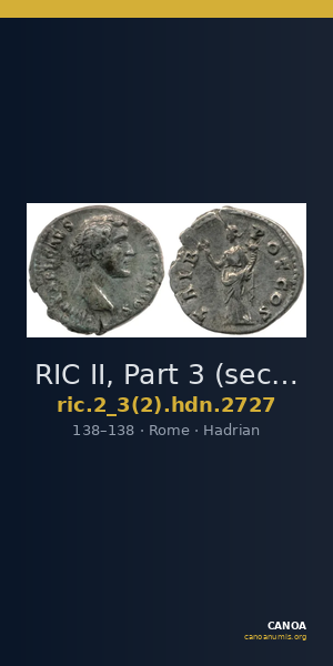 RIC II, Part 3 (second edition) Hadrian 2727 — CANOA