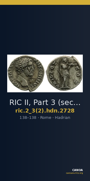 RIC II, Part 3 (second edition) Hadrian 2728 — CANOA