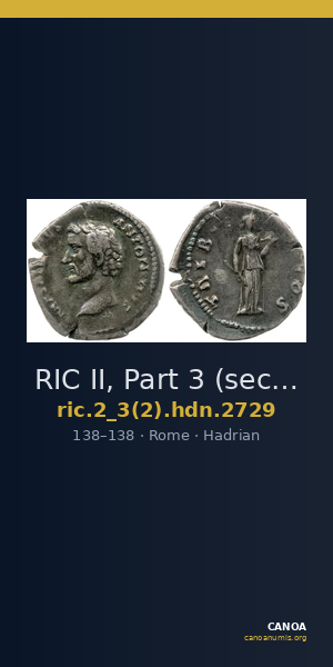 RIC II, Part 3 (second edition) Hadrian 2729 — CANOA