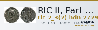 RIC II, Part 3 (second edition) Hadrian 2729 — CANOA