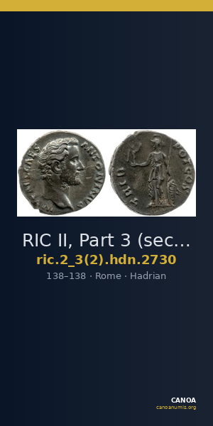 RIC II, Part 3 (second edition) Hadrian 2730 — CANOA