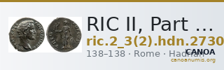 RIC II, Part 3 (second edition) Hadrian 2730 — CANOA
