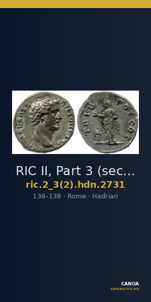 RIC II, Part 3 (second edition) Hadrian 2731 — CANOA
