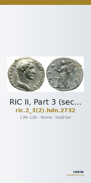 RIC II, Part 3 (second edition) Hadrian 2732 — CANOA
