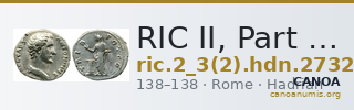 RIC II, Part 3 (second edition) Hadrian 2732 — CANOA
