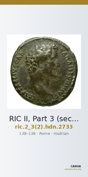 RIC II, Part 3 (second edition) Hadrian 2733 — CANOA
