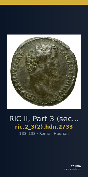 RIC II, Part 3 (second edition) Hadrian 2733 — CANOA