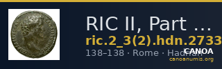 RIC II, Part 3 (second edition) Hadrian 2733 — CANOA