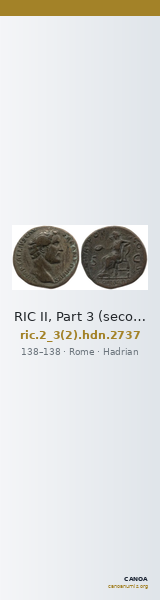 RIC II, Part 3 (second edition) Hadrian 2737 — CANOA