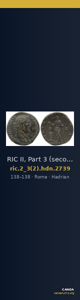 RIC II, Part 3 (second edition) Hadrian 2739 — CANOA