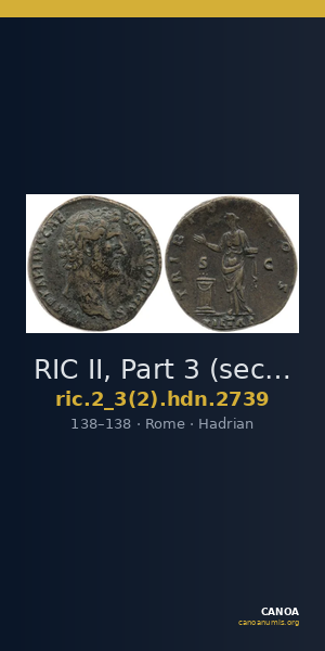 RIC II, Part 3 (second edition) Hadrian 2739 — CANOA