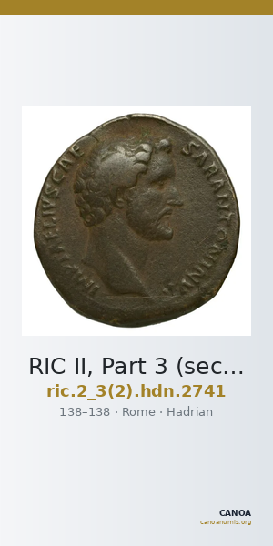 RIC II, Part 3 (second edition) Hadrian 2741 — CANOA