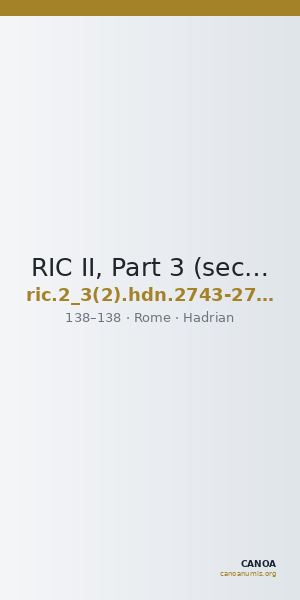 RIC II, Part 3 (second edition) Hadrian 2743-2744 — CANOA