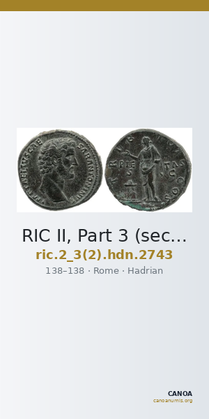 RIC II, Part 3 (second edition) Hadrian 2743 — CANOA