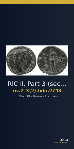 RIC II, Part 3 (second edition) Hadrian 2743 — CANOA