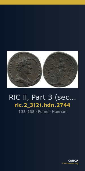 RIC II, Part 3 (second edition) Hadrian 2744 — CANOA