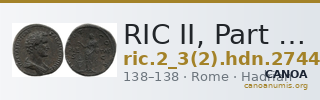 RIC II, Part 3 (second edition) Hadrian 2744 — CANOA