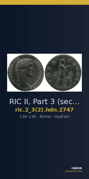 RIC II, Part 3 (second edition) Hadrian 2747 — CANOA