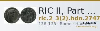 RIC II, Part 3 (second edition) Hadrian 2747 — CANOA