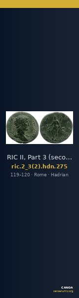 RIC II, Part 3 (second edition) Hadrian 275 — CANOA