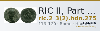 RIC II, Part 3 (second edition) Hadrian 275 — CANOA