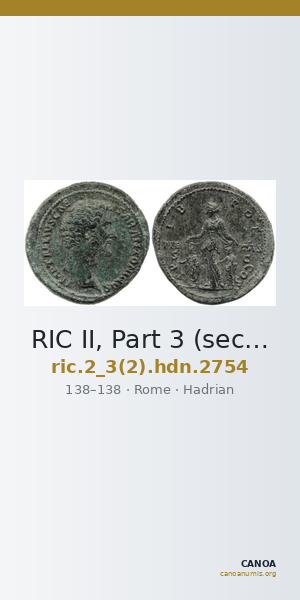 RIC II, Part 3 (second edition) Hadrian 2754 — CANOA