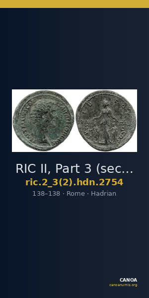 RIC II, Part 3 (second edition) Hadrian 2754 — CANOA