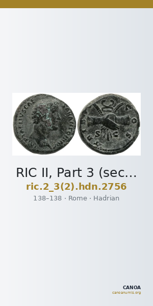 RIC II, Part 3 (second edition) Hadrian 2756 — CANOA