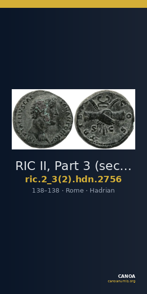 RIC II, Part 3 (second edition) Hadrian 2756 — CANOA