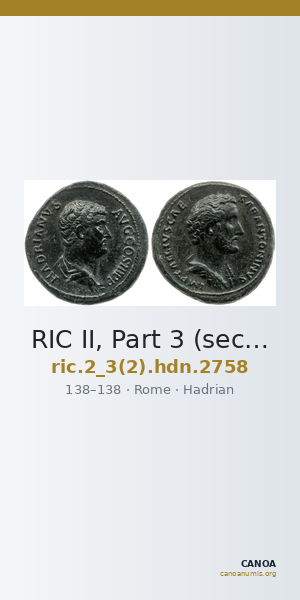 RIC II, Part 3 (second edition) Hadrian 2758 — CANOA