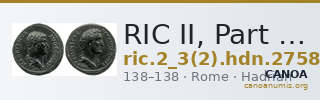 RIC II, Part 3 (second edition) Hadrian 2758 — CANOA