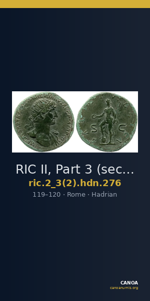 RIC II, Part 3 (second edition) Hadrian 276 — CANOA