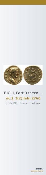 RIC II, Part 3 (second edition) Hadrian 2760 — CANOA
