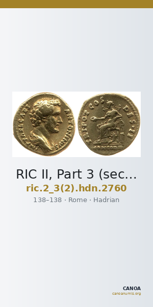 RIC II, Part 3 (second edition) Hadrian 2760 — CANOA
