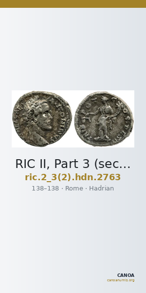 RIC II, Part 3 (second edition) Hadrian 2763 — CANOA