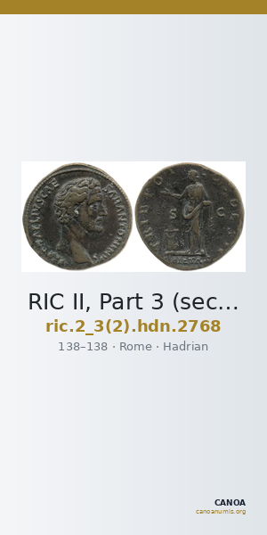 RIC II, Part 3 (second edition) Hadrian 2768 — CANOA