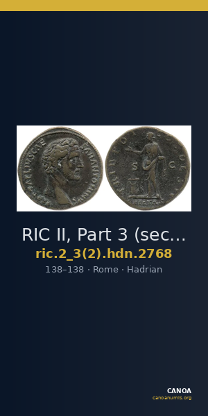 RIC II, Part 3 (second edition) Hadrian 2768 — CANOA