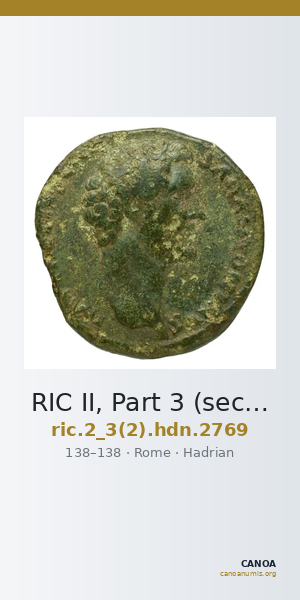 RIC II, Part 3 (second edition) Hadrian 2769 — CANOA