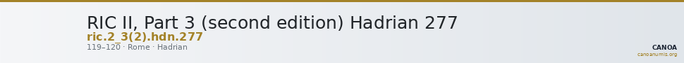 RIC II, Part 3 (second edition) Hadrian 277 — CANOA