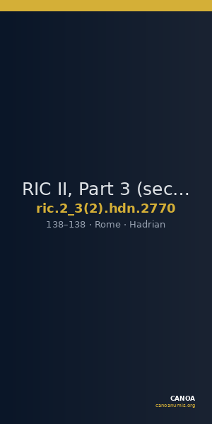 RIC II, Part 3 (second edition) Hadrian 2770 — CANOA