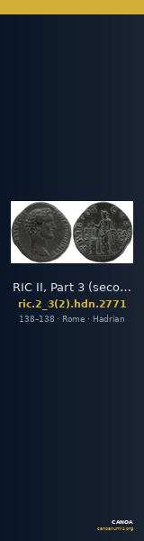 RIC II, Part 3 (second edition) Hadrian 2771 — CANOA