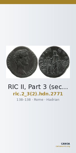RIC II, Part 3 (second edition) Hadrian 2771 — CANOA