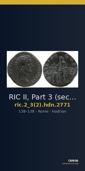 RIC II, Part 3 (second edition) Hadrian 2771 — CANOA
