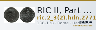 RIC II, Part 3 (second edition) Hadrian 2771 — CANOA