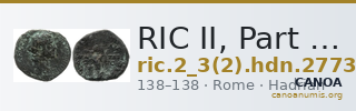 RIC II, Part 3 (second edition) Hadrian 2773 — CANOA