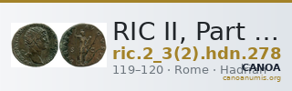 RIC II, Part 3 (second edition) Hadrian 278 — CANOA