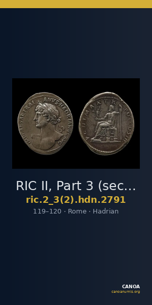 RIC II, Part 3 (second edition) Hadrian 2791 — CANOA