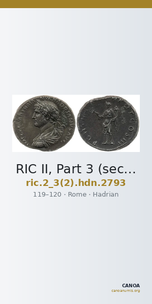 RIC II, Part 3 (second edition) Hadrian 2793 — CANOA