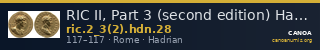 RIC II, Part 3 (second edition) Hadrian 28 — CANOA